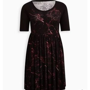 Torrid Marble Henley Skater Dress 4 4X